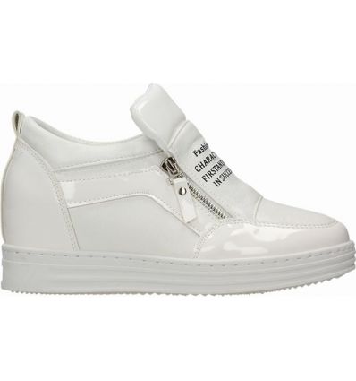 SNEAKERSY NA UKRYTYM KOTURNIE FASHION&SPORT WHITE